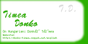 timea donko business card